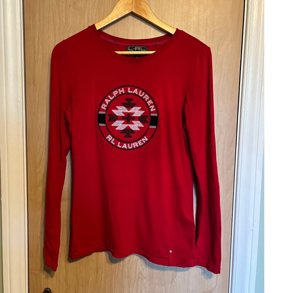Lauren Ralph Lauren Embroidered Spell Out Long Sleeve Western